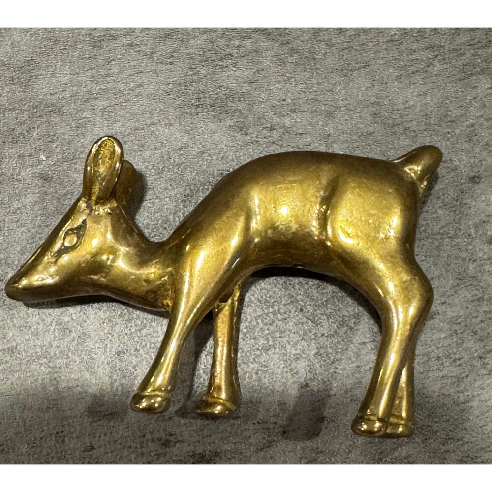 Vintage Brass Deer Figurine, Baby Deer - Picture 4 of 5